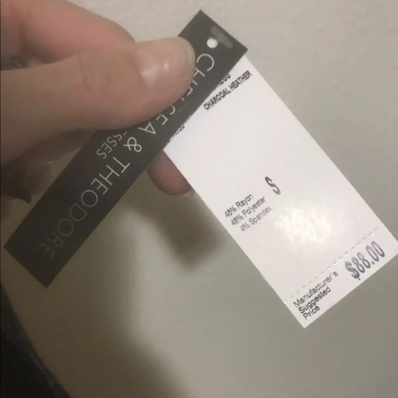 2 FOR $20 CHELSEA & THEODORE FAUX WRAP MIDI DRESS MARLED - Picture 6 of 6